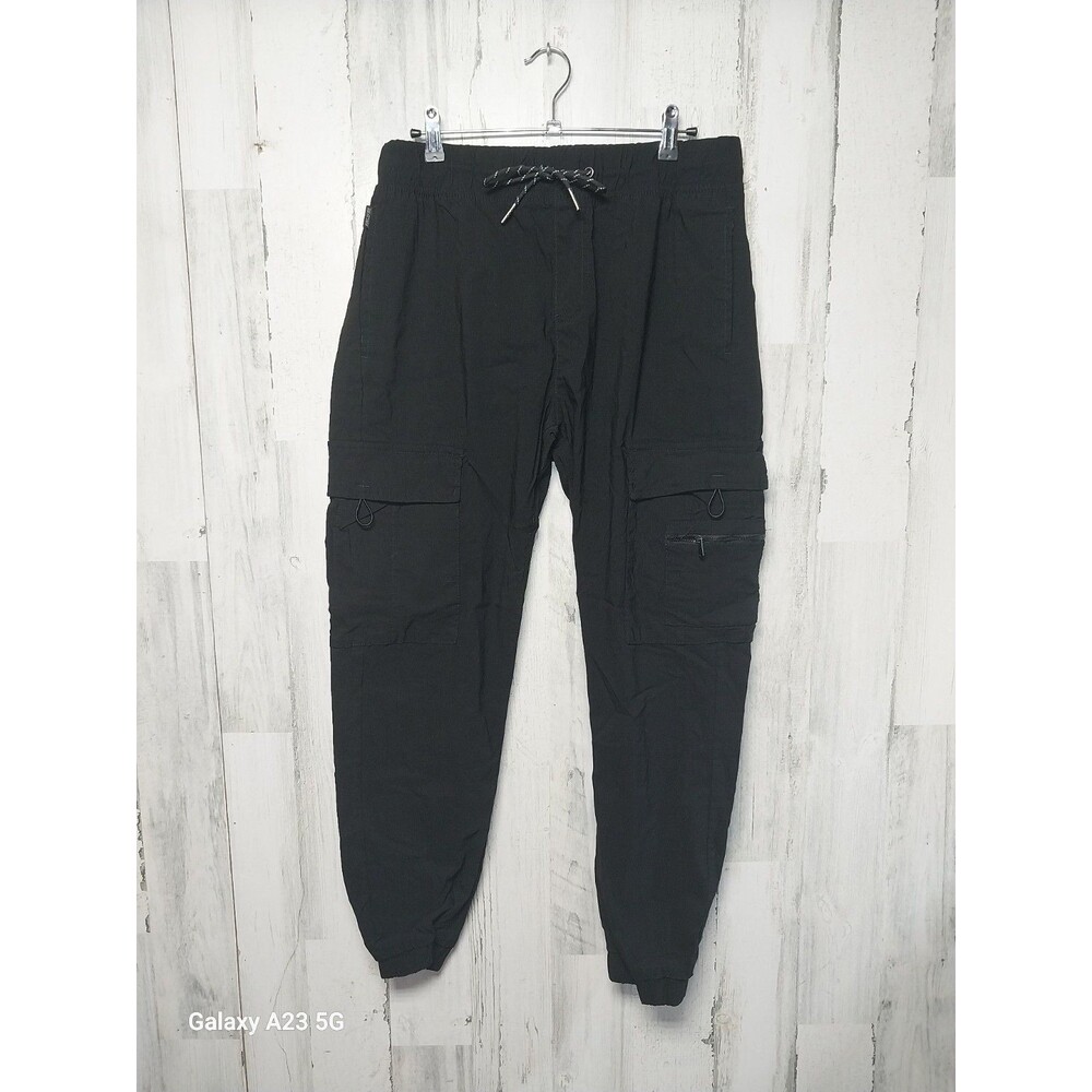 NWT RING OF FIRE Trecy Mens Flex Tech Cargo Jogger Khaki Stretch Pants Med Black